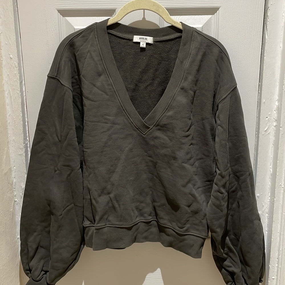 Agolde low vneck balloon sleeve sweatshirt